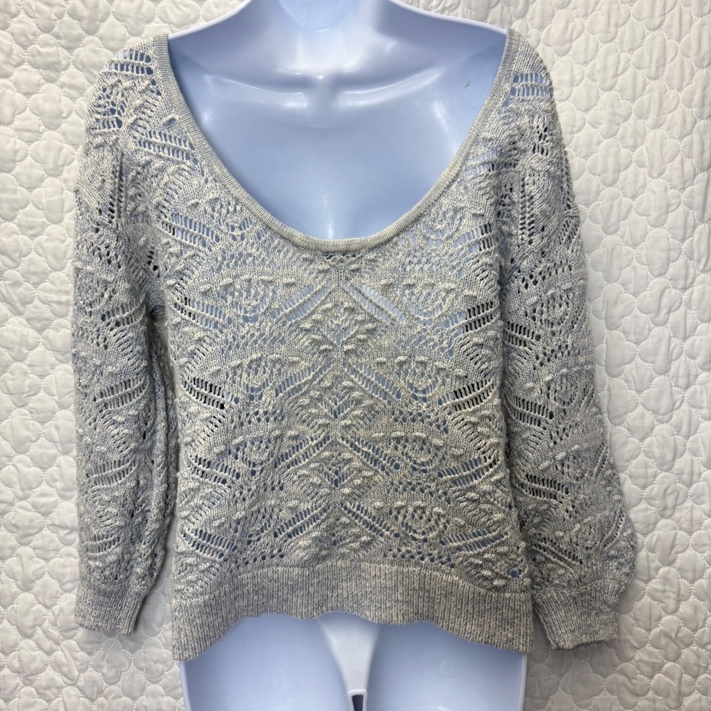 Sundance Shadow Bay Open Knit Balloon Sleeve Sweater Size XS‎ - Picture 3 of 10